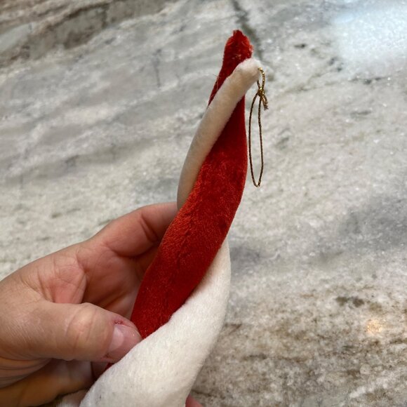 Vintage Santa Claus Head Ornament With Red & White Hat And Long Beard - Picture 3 of 7